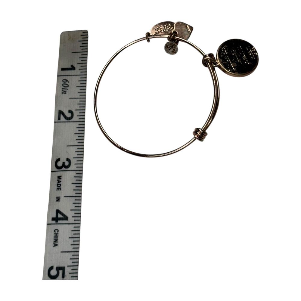 Believe by Brilliance Sisters Charm Bangle Rose Gold Tone MOP Rhinestone - Picture 7 of 7